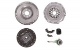 Clutch kit with rigid flywheel and pneumatic bearing