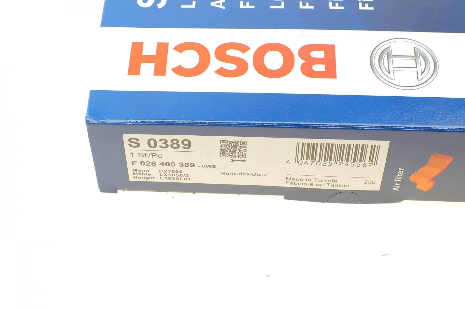 F026400389 BOSCH Фильтр воздушный MB E-class (W211) OM642 05- (R)