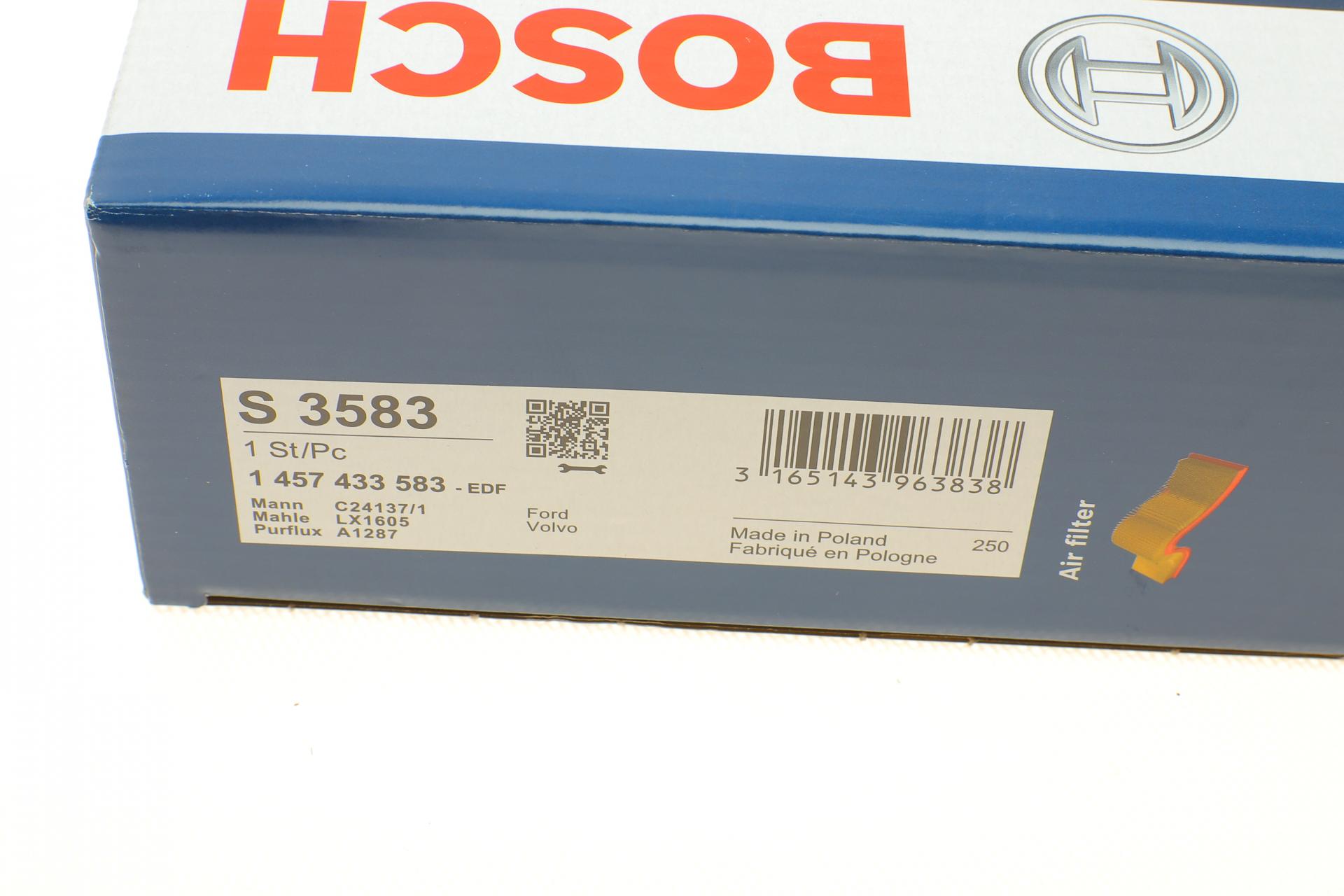 1457433583 BOSCH Фильтр воздушный Ford Focus/Mondeo 2.5 05-