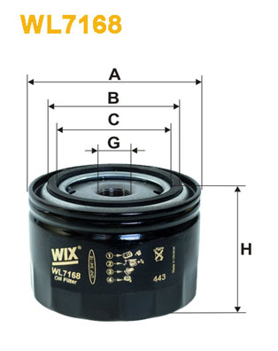 WL7168 WIX FILTERS Фильтр масла, спорт