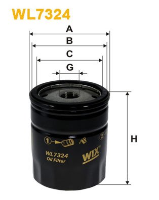 WL7324 WIX FILTERS Фильтр масла, спорт