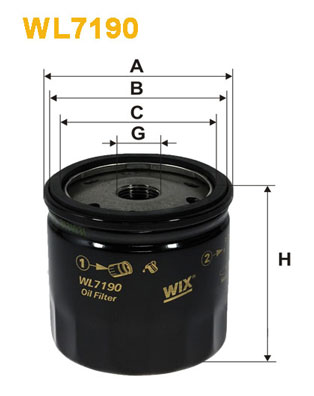 WL7190 WIX FILTERS Фильтр масла, спорт