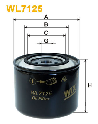 WL7125 WIX FILTERS Фильтр масла, спорт