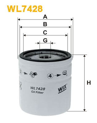 WL7428 WIX FILTERS Фильтр масла, спорт