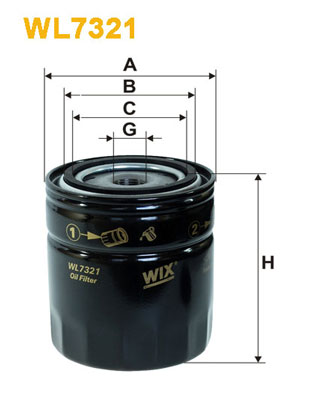 WL7321 WIX FILTERS Масляный фильтр