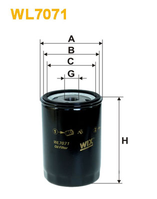 WL7071 WIX FILTERS Фильтр масла, спорт