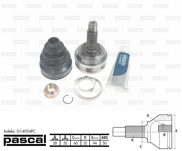 G14054PC PASCAL ШРУС приводной компл.