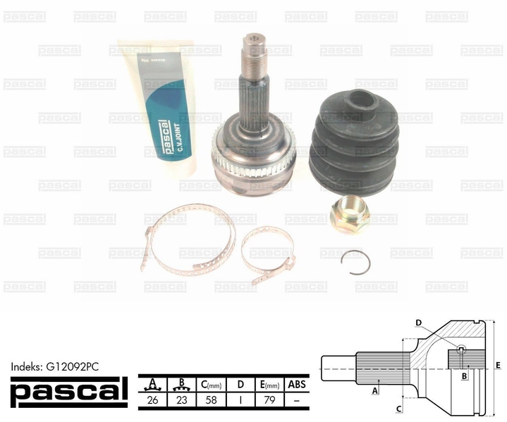G12092PC PASCAL ШРУС приводной компл.