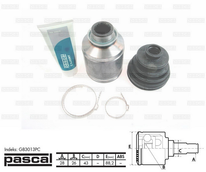 G83013PC PASCAL ШРУС приводной компл.