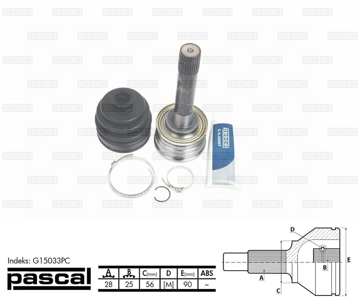 G15033PC PASCAL ШРУС приводной компл.