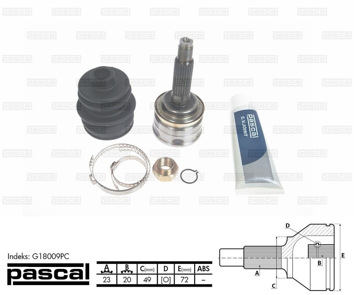 G18009PC PASCAL ШРУС приводной компл.