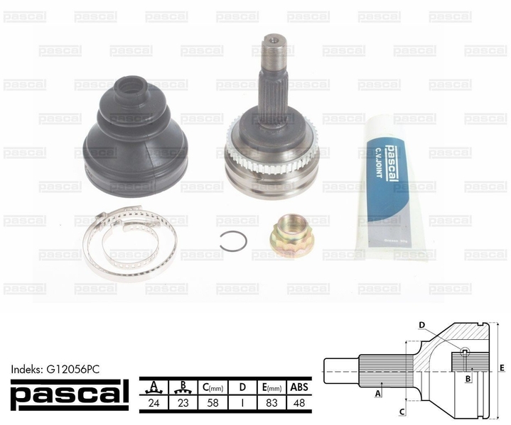 G12056PC PASCAL ШРУС приводной компл.
