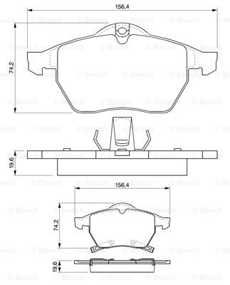 0986424488 BOSCH Дисковые тормозные колодки, комплект