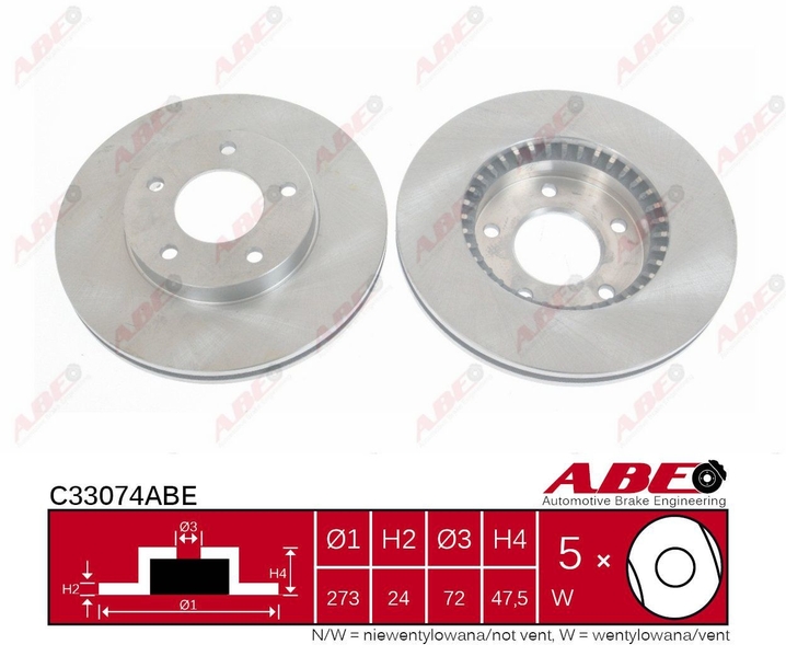 C33074ABE ABE Тормозной диск