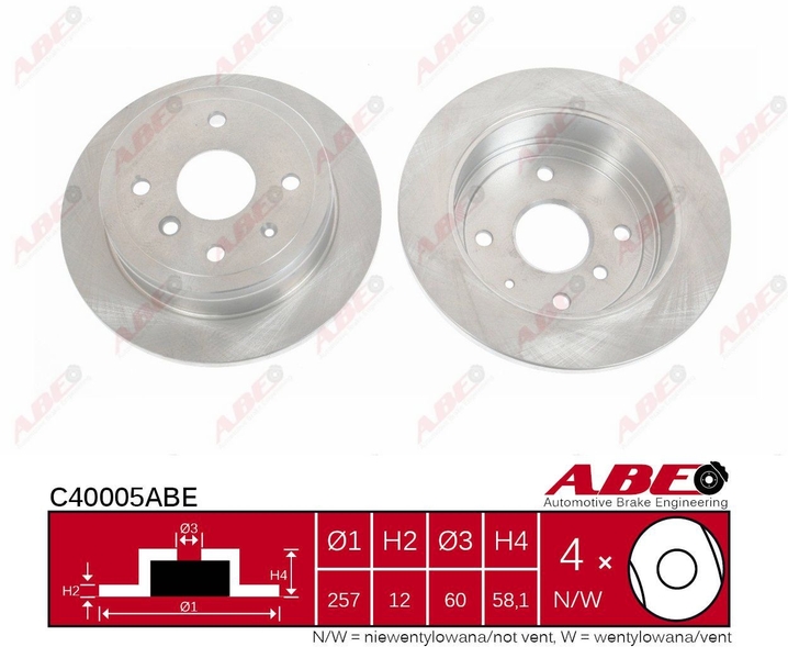 C40005ABE ABE Тормозной диск