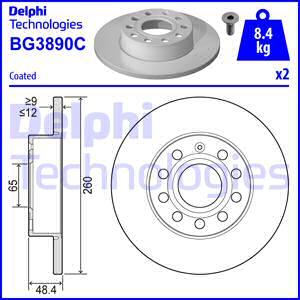 BG3890C DELPHI Тормозной диск