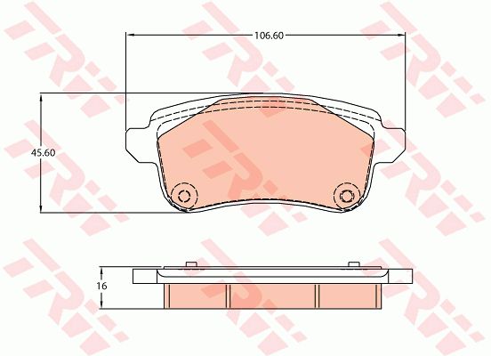 GDB2136 TRW Дисковые тормозные колодки, комплект