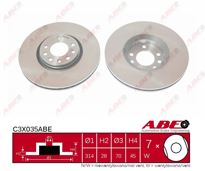 C3X035ABE ABE Тормозной диск