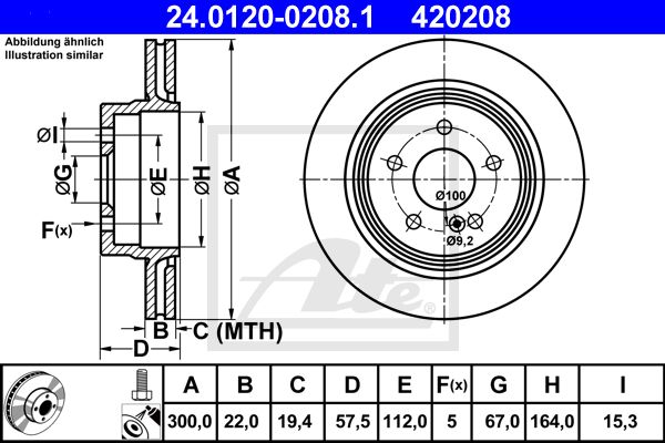 24012002081 ATE Тормозной диск