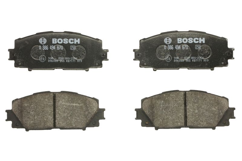 0986494670 BOSCH Дисковые тормозные колодки, комплект