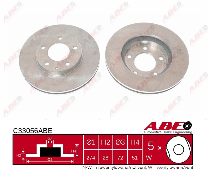 C33056ABE ABE Тормозной диск