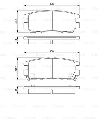 0986461768 BOSCH Комплект тормозных колодок, дисковый тормоз