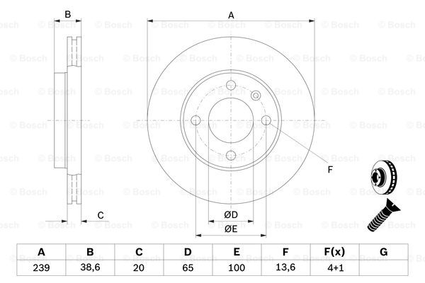 0986478017 BOSCH Тормозной диск