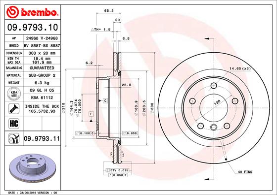 09979311 BREMBO Тормозной диск