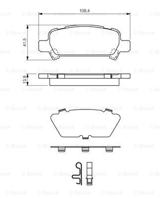 0986424650 BOSCH Комплект тормозных колодок, дисковый тормоз