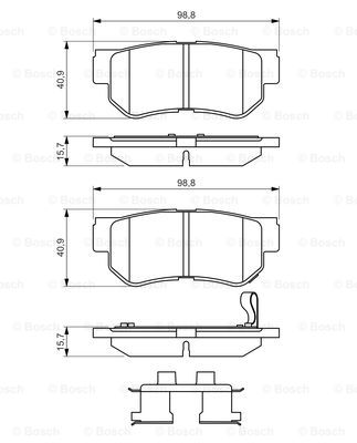 0986494635 BOSCH Комплект тормозных колодок, дисковый тормоз