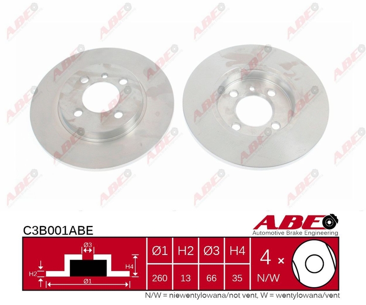 C3B001ABE ABE Тормозной диск