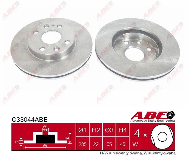 C33044ABE ABE Тормозной диск