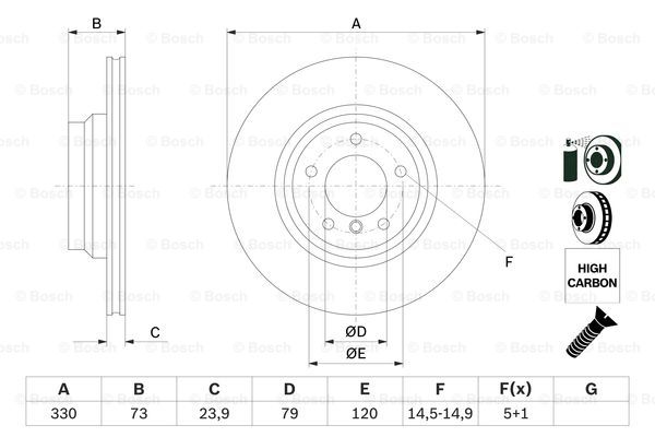 0986479215 BOSCH Тормозной диск