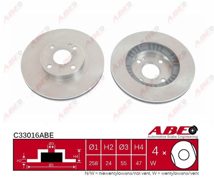 C33016ABE ABE Тормозной диск