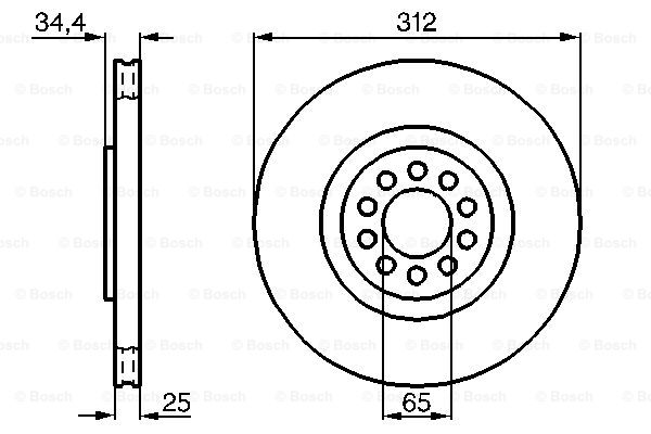 0986478467 BOSCH Тормозной диск