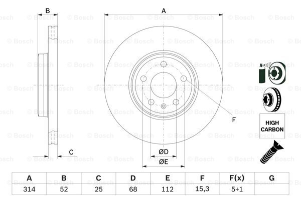 0986479467 BOSCH Тормозной диск