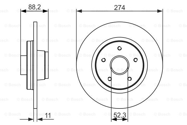 0986479695 BOSCH Тормозной диск