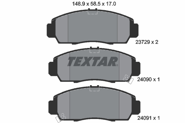 2372901 TEXTAR Дисковые тормозные колодки, комплект