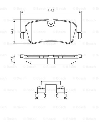 0986494636 BOSCH Комплект тормозных колодок, дисковый тормоз