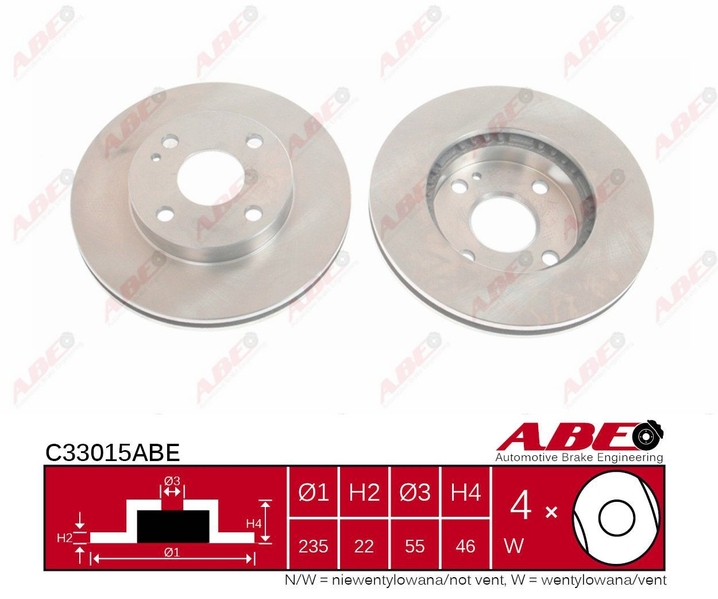 C33015ABE ABE Тормозной диск