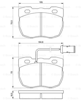 0986424287 BOSCH Комплект тормозных колодок, дисковый тормоз