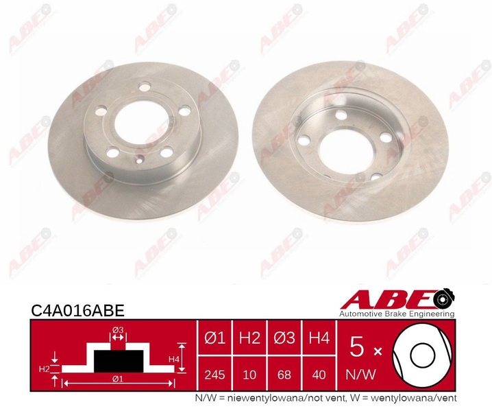 C4A016ABE ABE Тормозной диск