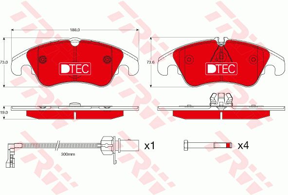 GDB1768DTE TRW Комплект тормозных колодок, дисковый тормоз