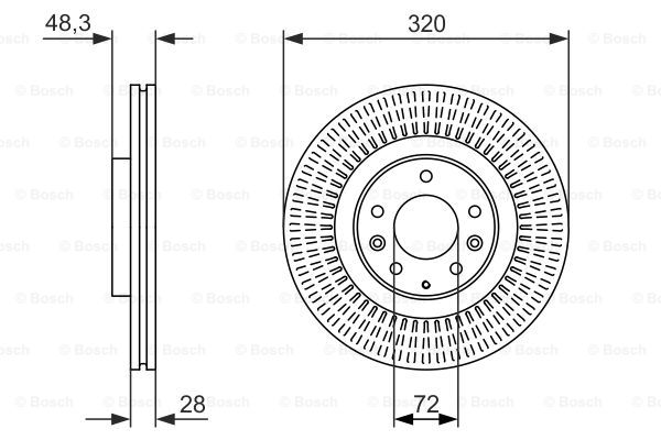 0986479795 BOSCH Тормозной диск