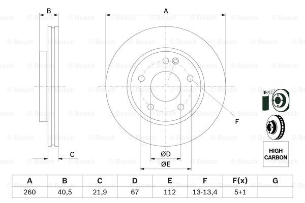 0986478875 BOSCH Тормозной диск