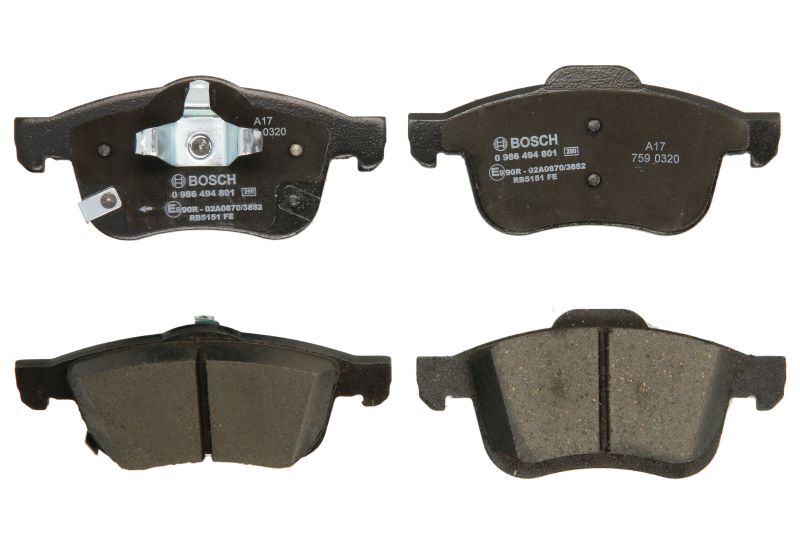 0986494801 BOSCH Дисковые тормозные колодки, комплект