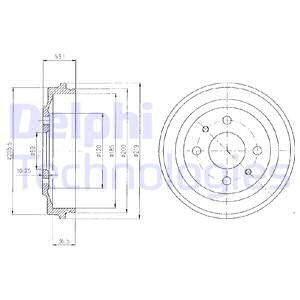 BF136 DELPHI Тормозной барабан