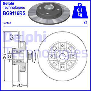 BG9116RS DELPHI Тормозной диск