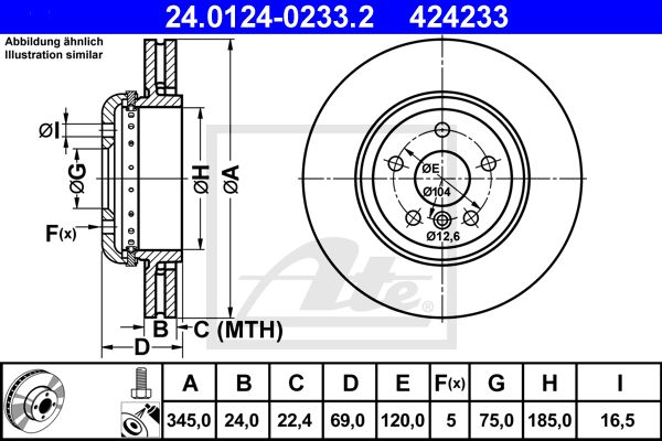 24012402332 ATE Two-piece brake disk