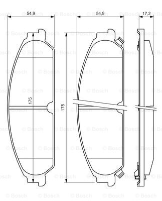 0986494483 BOSCH Комплект тормозных колодок, дисковый тормоз